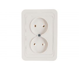 Двойная розетка, белая 2П 10А TDM Валдай SQ1804-0009 