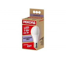Светодиодная лампа РЕКОРД LED А60 7W Е27 6500К 23945 