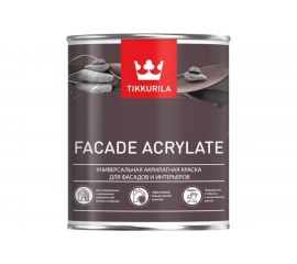 Краска TIKKURILA FACADE ACRYLATE акрилатная, универсальная для фасадов и интерьеров, база A 2,7л 700012340 