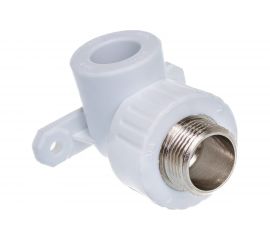 Угольник с креплением RTP PN25 комбинированный, наружная резьба D20х3/4 мм 15105 