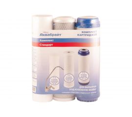 Комплект картриджей для очистки воды Аквабрайт К-1 СТАНДАРТ ПП-5 УГП-10 УГА-10 33651 