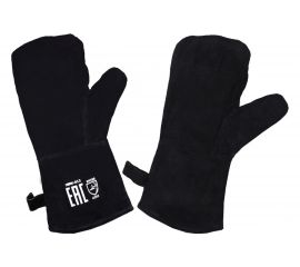 Спилковые двупалые рукавицы сварщика Optima ТРЭК черный HBW-012 