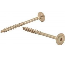 Шуруп Rusconnect CT 06080 с/нарез. д/дерева, прессшайба 6х80 200 шт. Желтый цинк 320608i 