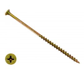 Саморез по дереву КРЕП-КОМП жёлтый цинк PH-2, 4,8х152, 100 шт. ждп15248ф 