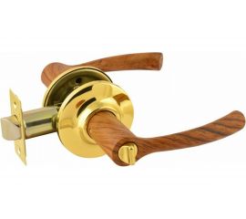 Ручка-защелка НОРА-М тем.дерево/золото ТТ1-03 фикс. 5772 