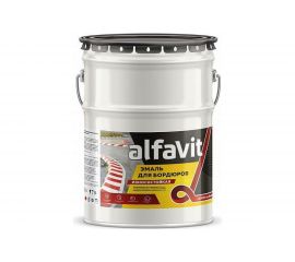 Износостойкая эмаль для бордюров KRAFOR черная, 25 кг 211808 