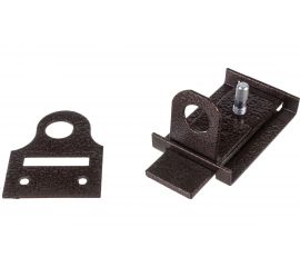 Накладной универсальный засов с проушинами Делга (медь; с плоским ригелем; 103 мм) Д823 