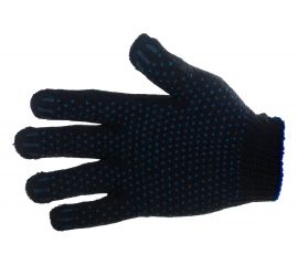 Хлопчатобумажные перчатки с ПВХ Домашний Сундук Мастер, черные, ДС-36 