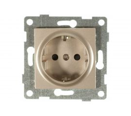 Механизм розетки GUSI ELECTRIC Ugra 1-ой с/з с з/ш, СУ, 16А, 250В, шампань С11Р4-027 