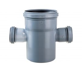 Канализационная одноплоскостная крестовина 110/50/50, 87 градусов, серый 11326 
