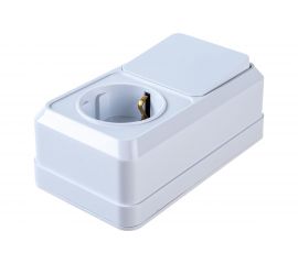 Вертикальный блок: розетка+выключатель Intro 270501 10-16А 250В, IP20, ОУ, Quadro, белый Б0036165 