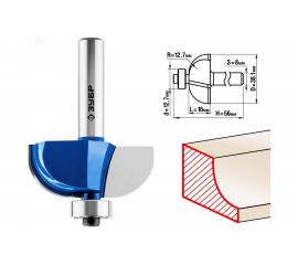 Фреза кромочная калевочная №2 ПРОФЕССИОНАЛ (38.1х16х56 мм; R12.7 мм; хвостовик 8 мм) Зубр 28702-38.1 