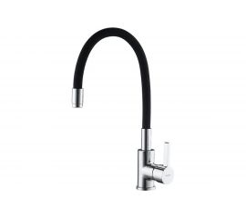 Смеситель для кухни LEDEME гибкий шланг, черный/хром L4898-2 808289 