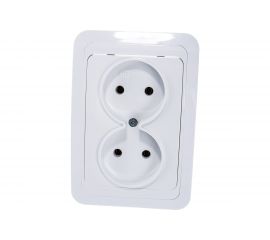 Двойная розетка без заземления, белая Makel Mimoza 12017 