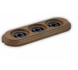 Тройная рамка Retrika, ретро старое дерево, серия Овал RD-03021 