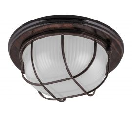 Светильник для бани и сауны FERON НБО 03-60-022 220V 60Вт Е27 IP54 дерево, орех, круг, с решеткой 11574 