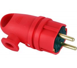 Каучуковая разборная угловая евровилка Volsten Sb2-PZ Red, красная с заземлением модель В16-002 14431 