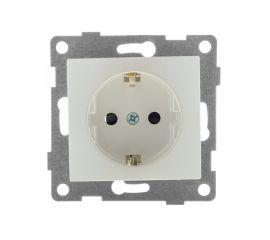 Механизм розетки GUSI ELECTRIC 1-ой с заземление, с защитной шторкой, СУ, 16А, 250В, жемчуг С10Р4-028 