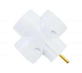 Разветвитель Bylectrica трехместный, крест, с заземляющим контактом, РВ16-377 