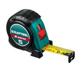 Рулетка KRAFTOOL X-Drive 5м/25мм с ударостойким обрезиненным корпусом 34122-05-25_z02 