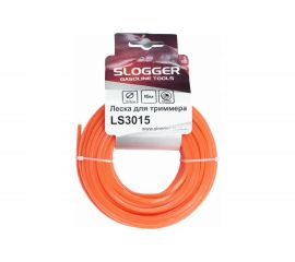 Леска LS3015 3.0 мм, 15 м, квадрат для триммера Slogger LS3015 