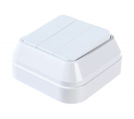 3-клавишный выключатель Makel Открытой проводки IP20 1 вход 3 выхода белый 451A5 