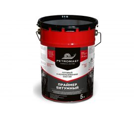 Битумный праймер PETROMAST 5 л, металлическая упаковка, 4 шт. 24618 