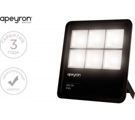 Прожектор APEYRON 220-240 В, 300 Вт, 27 000 Лм, IP65, PF-0,9, CRI>80, 4200K, 370х80х435 мм 05-33 