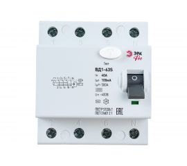 Устройство защитного отключения ЭРА Pro NO902155 УЗО ВД163S 3PN 40А 10 Б0036860 