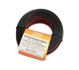 Акустический кабель DORI 2x0,5 чёрно-красный 20м, шт 11424 