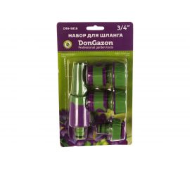Набор фитингов для шланга 3/4", пластик с резиновым покрытием, 4 шт. 1/6/48 DON GAZON 096-5816 42333 