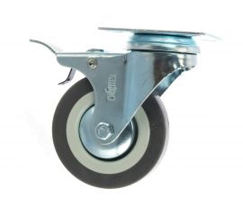 Колесо поворотное с тормозом d-75 мм крепление платформенное СИБРТЕХ 68720 