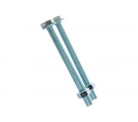 Болт Tech-Krep DIN933 с шестигранной головкой, оцинкованный М12х140 + гайка + шайба 2 шт - пакет 136930 
