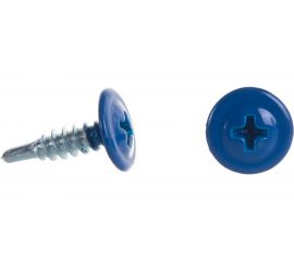 Саморезы с пресс-шайбой Госкреп со сверлом 4,2х16мм синие RAL5005 35 шт., подвес 1-0017460 