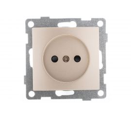 Механизм розетки GUSI ELECTRIC Bravo 1-ой б/з с з/ш, СУ, 16А, 250В, шампань С10Р2-027 