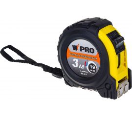 Рулетка WIPRO 3 м*19 мм, АБС-пластик + магнитный упор + резина, толщина 0,115 мм 06-03 
