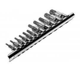 Набор торцевых головок 1/4-3/8 TORX Т10Н-Т60Н с отверстием 11шт JTC-3902 