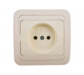 Розетка без заземления, кремовая Makel Mimoza 25022 
