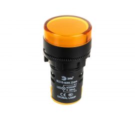 Лампа ЭРА AD22DS(LED)матрица, d=22мм, желтый, 24В AC/DC, 10/1000/12000 Б0045609 