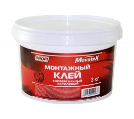 Монтажный акриловый клей Movatex PROFI 3 кг Т25886 