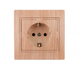 Розетка Intro 120211 2PE Schuko, 16А, 250В, IP20, СУ, Plano, сосна Б0030061 