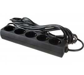 Удлинитель ExeGate ECE-5-5B 5 евророзетки с заземлением, 5м, черный 285825 