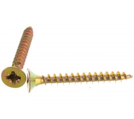 Потайной универсальный шуруп Метизный двор 4,0x35, желтый, 500 шт. 4607159063274 