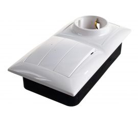 Комбинированный блок Кунцево-Электро СЕЛЕНА скрытой установки выключатель+розетка БКВР-416 8206 