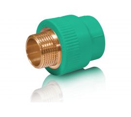 Комбинированная муфта с наружной резьбой Blue Ocean 25x1/2, полипропиленовая, зеленая PPRF/EA G -25х1/2 