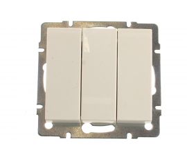 Тройной выключатель LEZARD RAIN крем 703-0388-109 