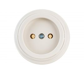 Розетка Bylectrica РА16-0201 1-местная б.з 16А ОУ, серия РЕТРО, бежевый 