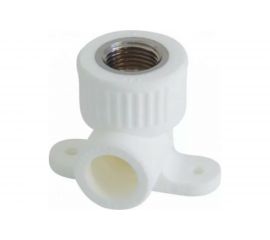 Угольник с креплением RTP PN25 комбинированный, внутренняя резьба D20х3/4 мм 15104 