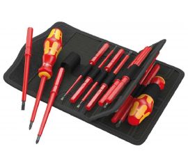 Набор отвёрток-насадок диэлектрических с рукояткой-держателем Wera, VDE, 17 предметов, WE-059030 