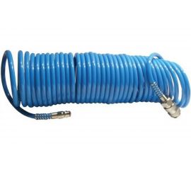 Шланг спиральный полиуретановый с быстроразъемными соединениями (10 м; 5.5х8 мм; 15 бар) INTERTOOL PT-1707 
